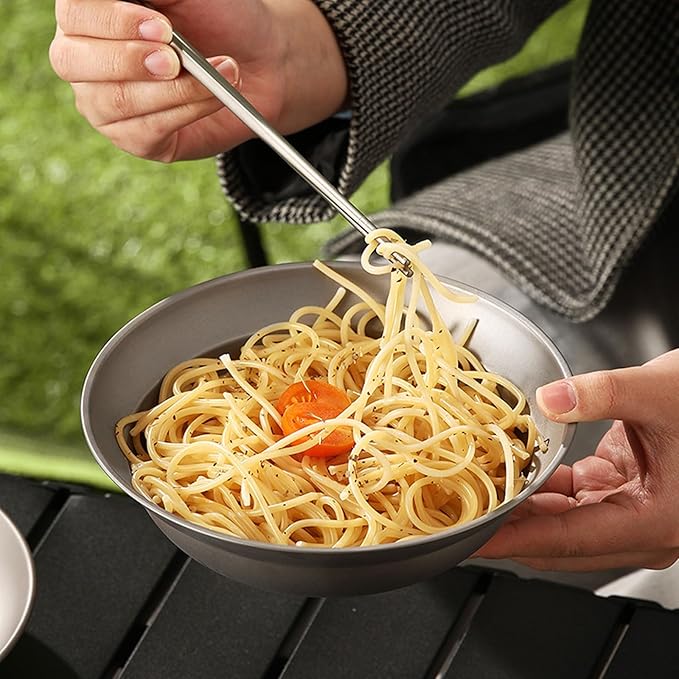 Titanium Sauce Dish - 118mm(4.6") Camping Condiment Bowl, 25g Ultralight Backpacking Tableware, Durable Small Plate for Dipping Sauces RT024T