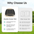 Alvantor Pop Up Screen House Gazebo with Mosquito Netting, Instant UV Resistant Sun Shelter for Patio & Backyard, Portable Canopy Tent for 2-10 Person