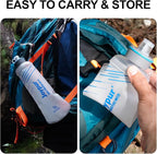 Water Filter Survival - 1000ml Collapsible Water Bottle with Filter Squeeze Filter Bottle Befree or Peak Series for Hiking Backpacking Camping,With NSF/FDA Certification BPA-Free(White)