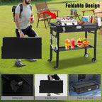 BBQ Cart for Blackstone Griddle 22 & 17 Inch | Portable Rolling Prep Table with Storage Shelf & Lockable Wheels for Outdoor Cooking & Camping