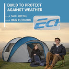 EchoSmile Instant Pop Up Camping Tent, 2/4/6 Person, Easy Setup Tent, Water Resistant Dome, Portable with Carry Bag