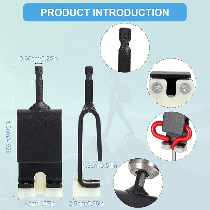 Hotop Universal ice Anchor Drill Adapter Tool ice Fishing Auger Anchor Drill bit Adapter Stake Heavy Duty Ground for Insert Sewing Tent Accessories
