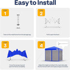 VIVOHOME 10x10ft Easy Pop-Up Canopy, Outdoor Screen Tent with Mosquito Netting, 2 Zipper Doors, and Roller Bag for Yard Camping Picnic Party Events, Blue