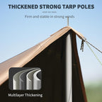 Naturehike Cloud Skies Camping Tent Tarp with Poles, Waterproof PU 18000mm+ Rain Shelter, Anti-UV UPF2000+ Camping Sun Shelter Canopy