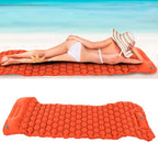 Camping Sleeping Pad Mat, Lightweight Inflatable Mattress, Sturdy 40D Nylon Fabric, TPU Laminate, for Tent Hiking Travel, Foldable Compact, Comfortable 3D Design (Orange)