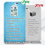 160W Outdoor Large Capacity Hand Crank Generator High Power Generator 12V Outdoor Hand Crank Generator Emergency Electric Camping