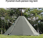 Hot Tents Outdoor Tents Teepee with Stove Hole Waterproof Family Pyramid Tent Camping Backpacking Hiking Mountaineering Heated Shelter