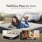 DIMAR GARDEN King Size Air Mattress with Headboard and Pump,Blow Up Mattress Inflatable Bed with Pillows