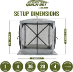 CLAM Pop Up Screen Tent, Outdoor Camping Gazebo Canopy, Traveler, 6' x 6', Gray