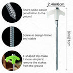 20-Pack Heavy Duty Screw-in Tent Stakes with Drill Adapter – 8 Inch Ground Anchors for Camping, Canopy, Gazebo, Awnings & Outdoor Accessories