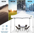 COBIZI 10x10 Pop Up Canopy Tent 10x10 Easy up Canopy, Heavy Duty Outdoor Canopy UPF 50+ All Weather Waterproof Instant Party Tents for Parties Gazebo with Handbag, White(Windproof Upgraded)
