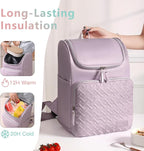 Cooler Backpack Insulated Leak Proof 33 Cans, Waterproof Hiking Backpack Cooler Soft Cooler Bag Lunch Backpack for Women Picnic Camping, Purple
