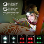 EverBrite Rechargeable Headlamp, 2 Pack Kids Headlamp with White/Red/Green Light and Memory Function, Head Lamp for Adult and Kid with 5 Modes, 120° Adjustable LED Headlamp for Camping, Running-Green