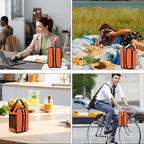 BEIMILY Lunch Box for Men Women Adults,Mini Insulated Lunch Bag for Office Work Picnic,Reusable Portable Lunchbox,Soft Cooler Tote Bag,6 can cooler bag,Mini,Orange