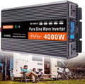 High Efficiency 3000W 4000W 5000W 6000W Pure Sine Wave Power Inverter DC 12V/24V to AC 220V 230V 240V Converter Solar Power Inverter with AC Outlets & LCD Display for Home Camping,5000W-24V