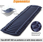 KAISHI Self Inflating Ultralight Sleeping Pad, Waterproof Air Camping Pad, Foot Press Air Sleeping Mat for Backpacking Camping Beach