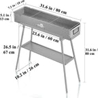 WILLBBQ Charcoal Grills Commercial Quality Portable Hibachi BBQ Lamb Skewer Folded Camping Barbecue Grill for Backyard Outdoor Cooking Use (31.6x7.1x5.1 inch With Accessories)