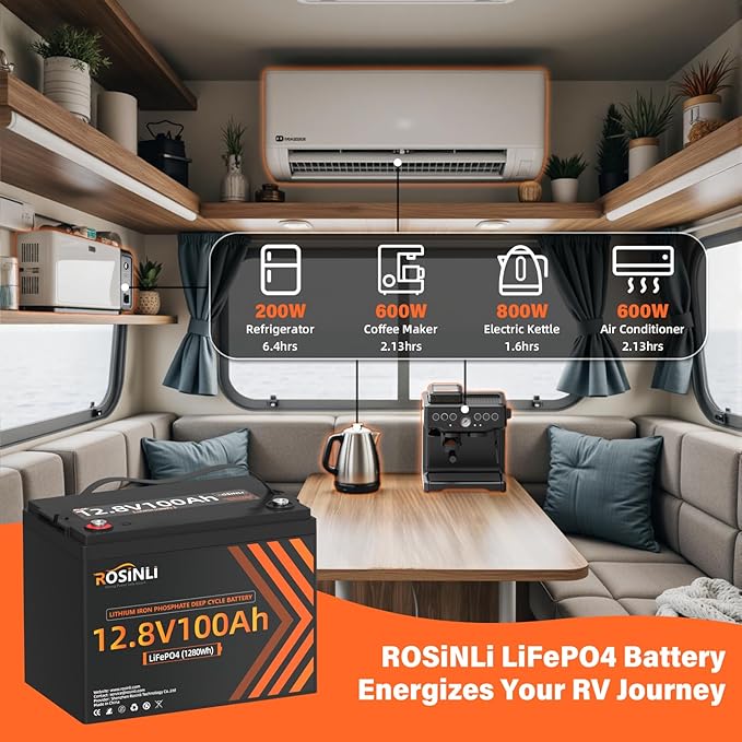 12V 100ah Group 24 LiFePO4 Battery 4000-15000 Deep Cycles Built in BMS Protection Perfect for Trolling Motors, Yacht, Marine, Boat, RV, Home Energy