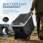 Antarctic Star 12 Volt Refrigerator,53QT(50L)Electric Cooler Compressor, Portable Refrigerator -4℉~68℉,Car Fridge 12/24V DC 100-240V AC,Portable Freezer with Wheels&2 Baskets for Camping,Travel,BLACK
