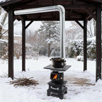 CNCEST Wood Burning Stove with Chimney Pipes,Cast Iron Cast Iron Portable Hot Tent Stove,6m/19.69ft Smoke Sleeve,Wood Stove Heating and Cooking for Camping,Tents,Cooking and Travel (TypeC)