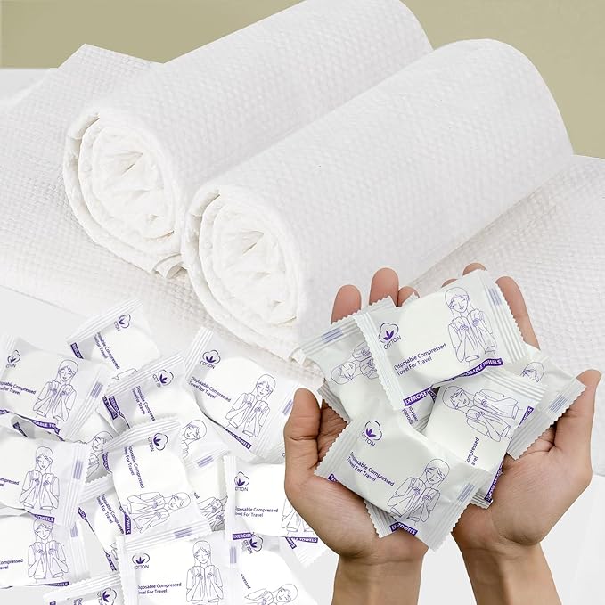 Extra Large 23 x 12 inch Disposable Compressed Towel, 16 Pack Expandable Bulk Travel Towels for Camping, Hiking, Gym, Face & Body, Lightweight Portable Reusable