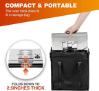 Lineslife Foldable Camping Oven with 2 Tier Grill, Portable 304 Stainless Steel Camping Stove with Thermometer for Use with Propane Stove and Wood Camping Stoves, Outdoor Cooking, Picnic