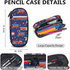 Fire Truck Backpack with Lunch Box Set for Boys, 3 in 1 Kids School Backpacks Matching Combo for Toddler Boy, Durable Truck Patterns Bookbag and Pencil Pouch Bundle for Preschool Elementary