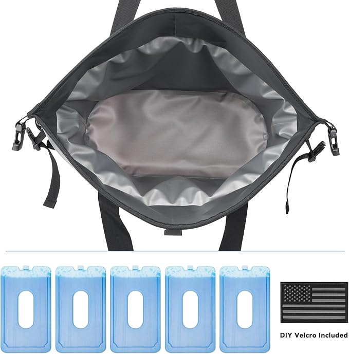 40 Can Soft Cooler Bag - Insulated Leak-Proof Large Cooler Bag with Roll-Top Waterproof Seal | Portable Ice Chest for Camping, Beach, Travel, Picnics | 24HR Cold Retention