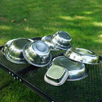 22-piece Portable Dinner Plate Self-driving Barbecue Soup Bowl Dish Set for Outdoor Camping Hiking Tableware