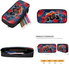 1st Grade Backpack Boys Truck Backpack and Lunch Box Set Boys Lightweight 17 Inch Elementary Back to School Supplies Daypack Bag