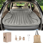 Self-Inflating SUV Air Mattress with Built in Electric Pump，car air Mattress with Pillow for Trunk，Portable car Mattress for Travle and Camping, Gray