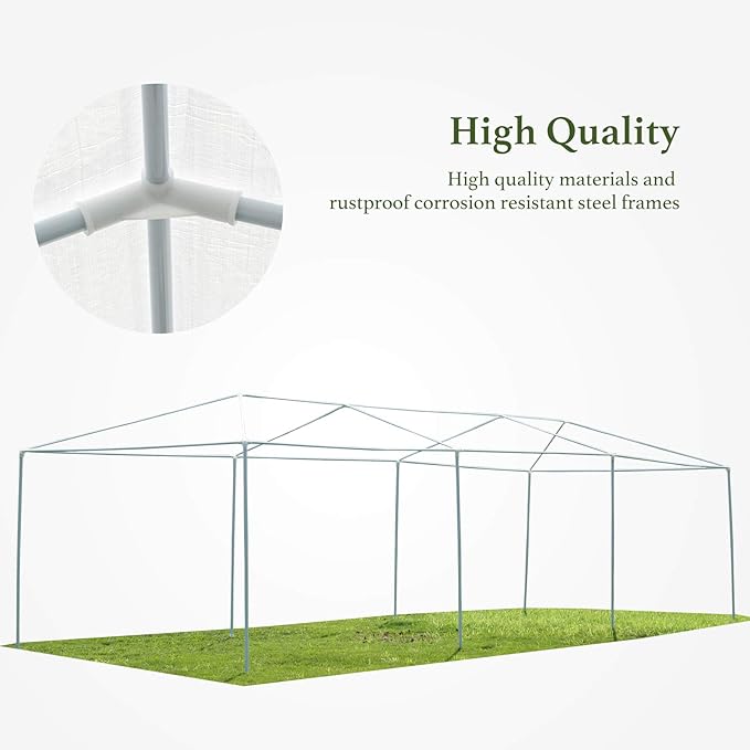 10’x30’Outdoor Canopy Party Event Wedding Tent with 8 Removable Sidewall 3 Rooms,Upgraded Stainless Steel Tube Waterproof Sun Shelter Canopy for Shows,Camping Etc (10’x30’-8)