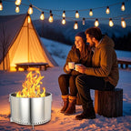 20.5" Smokeless Fire Pit, Wood Burning Camping Stove with Removable Stand & Ash Pan, Portable Outdoor Bonfire Fire Pit, Stylish Practical Solo Stoves for Camping Backyard Patio Beach