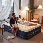 Air Mattress Queen with Built in Pump - Upgraded Blow Up Bed,2 Mins Quick Self Inflatable and Deflate, 18"/650lbs Max, Strong Support, Flocked Top, Puncture Resistant, for Camping,Home,Guests