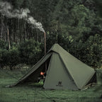 OneTigris Conifer Canvas Hot Tent with Stove Jack, Fire Retardant Teepee for Adults, Snow Skirt for Winter Camping, Travel, Bushcraft