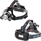 Head Lamps Led Rechargeable Super Bright, Waterproof Adjustable 90° Rotating Head Lights for Forehead, Portable Headlamps for Adults Rechargeable Battery-Powered for Hunting Hiking Camping Running