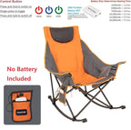 SUNNYFEEL Oversized Heated Rocking Camping Chair 2 Pack, Fully Padded Patio Chair with Side Pocket, High Back Portable Lawn Recliner with Carry Bag, Outdoor Rocker Chair for Adults Heavy Duty 500 LBS