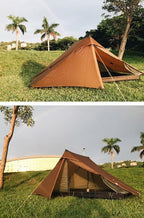 3F UL Gear Lanshan PRO Lanshan Ultralight Tent Ultralight Tent 3-Season Backpacking Tent for 1-Person or 2-Person Camping, Climbing, Hiking, Trekking, Kayaking (for 2 Person, Khaki- 4 Season)