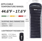 Ultralight Down Sleeping Bag for Adults - 600 Fill Power, Cold Weather, Backpacking, Camping, Hiking
