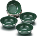 Sawysine 8 Pcs 6 Inch Enamel Bowl for Camping and Backpacking Enamelware Mixing Bowls Camping Cookware for Outdoor Cooking, Picnic, Snacks, Home, Farmhouse(Green)