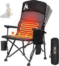 Overmont Heated Camping Chair with High Back - 3 Heat Levels 2-Zone Separately Heating - 450 LBS Support Heavy Duty Folding Chair Portable for Adults Patent No.: US D1.028.543S - Battery NOT Included