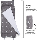 Delta Children Nap Mat - Includes Pillow & Blanket for Toddlers and Kids; Features Carry Handle w/Strap Closure and Name Tag; Rollup Design is Ideal for Preschool and Daycare; Personalization Optional