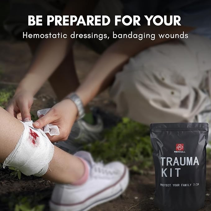 IFAK Refill Kit, Compact Emergency Medical First Aid Trauma Kits Survival Supplies Hemostatic Combat Tactical Wound Care Dressing Pack with Chest Seal 6”Israeli Bandage for Rapid Military, 8pcs