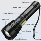 Flashlight Rechargeable Flashlights High Lumens, 99,000 LM Bright LED Flashlight Powered Flash Light, USB Rechargeable Flashlights & Waterproof Handheld Flash lights for Home Camping Hiking(2 Pack)