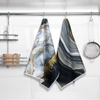 Boyiee Set of 6 Marble Kitchen Towels Gold Black Marble Tea Dish Towels 24 x 16 Inches Modern Absorbent Hand Washcloths Housewarming Gifts for Farmhouse Kitchen Bathroom Decorations
