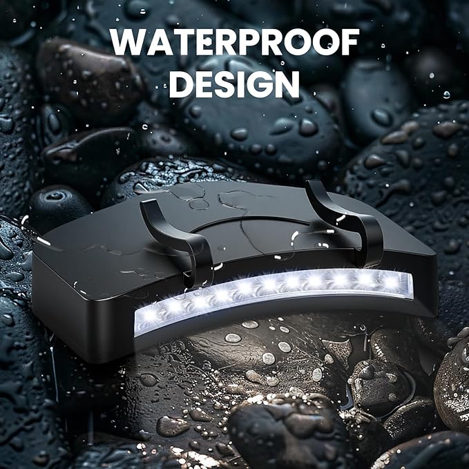 6 Pcs Hat Clip Light, 11 LED Cap Lights Clip on Hat, IPX5 Waterproof Hands-Free Flashlight for Running, Working, Biking, Camping(AAA Batteries not Included)