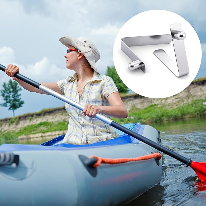 20PCS Push Button Spring Pins, Stainless Steel Tent Pole Clips, 6mm Kayak Paddle Spring Snap Clips, Outdoor Locking Tube Accessories for Camping, Tent, Umbrella