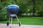 Weber Master-Touch Charcoal Grill, 22-Inch, Slate Blue – Premium Outdoor BBQ Grill with Tuck-Away Lid Holder & One‑Touch™ Cleaning System, Porcelain‑Enameled Kettle