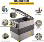 VEVOR CF55 12 Volt 58 Qt Refrigerator, Dual Zone Portable Compressor 12/24V DC and 110-240V AC, Freezer Fridge Cooler, for Car, Truck RV, Camping and Home Use, Black+Gray
