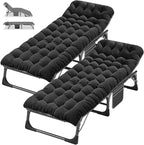 DoCred Folding Camping Cot with Mattress, 2 Pack Heavy Duty Folding Cot for Adults, Portable Sleeping Cot Bed Adults Outdoor Bed with Carry Bag, Travel Camp Cots